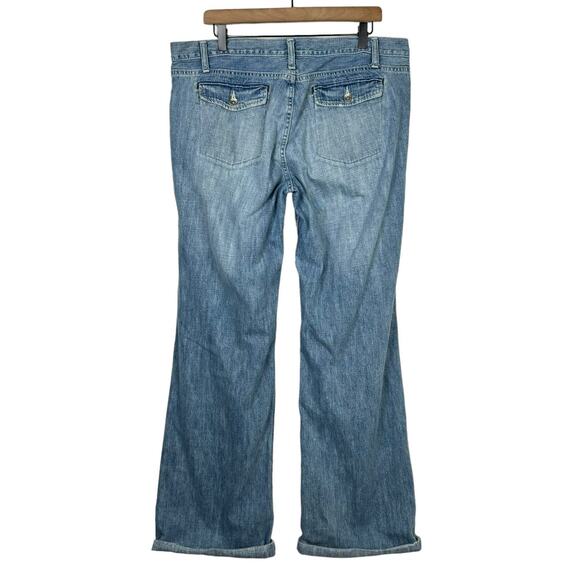 Levi’s LONG Limited Edition Wide Leg Rolled Hem Medium Wash 100% Cotton Jeans - Picture 2 of 12